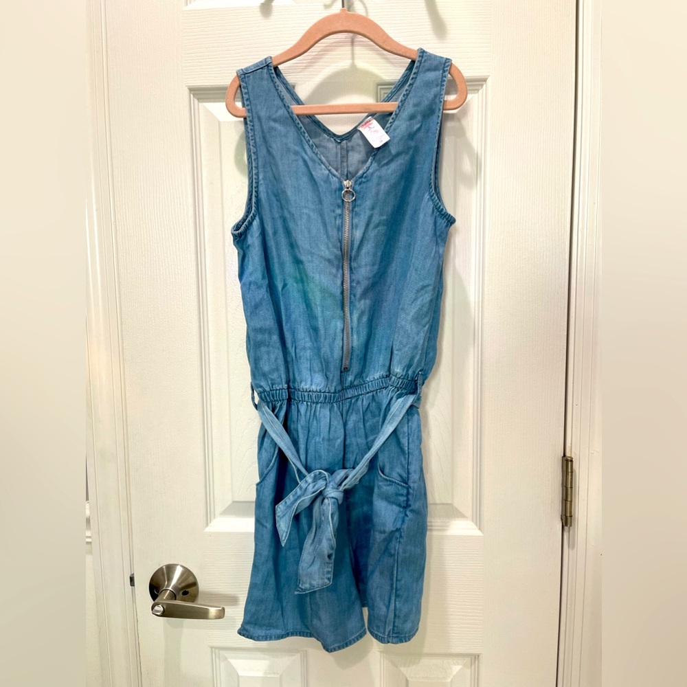 JUSTICE GIRLS CHAMBRAY ROMPER